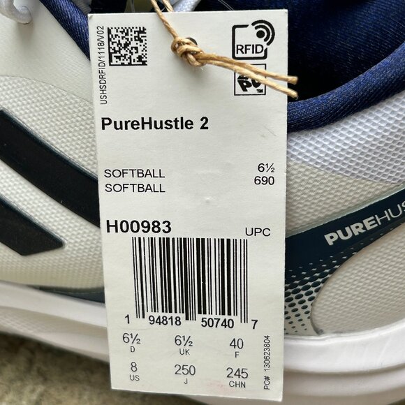Adidas PureHustle 2 Softball Cleats – Women’s Size 8 – New - Picture 9 of 13